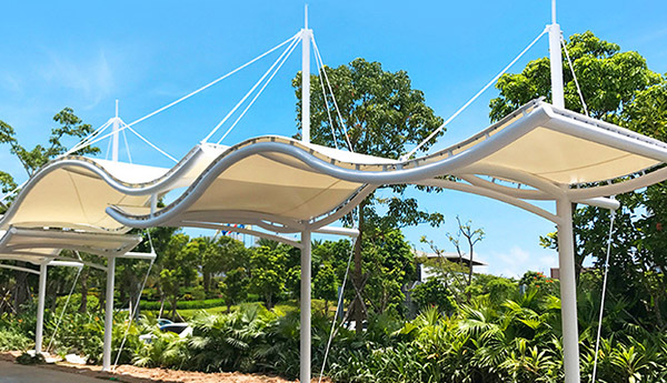 膜结构车棚张拉膜厂来说说什么原因能影响膜结构材料的质量